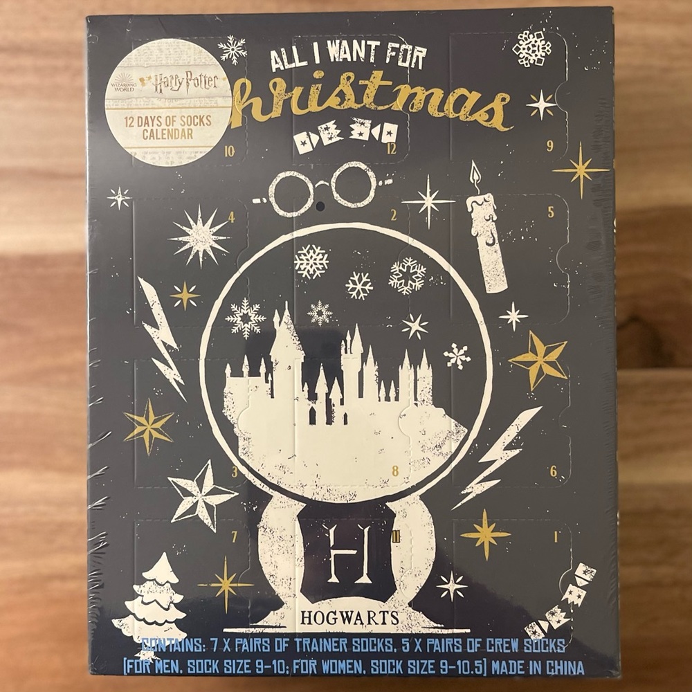 Wizarding World Of Harry Potter 12 Days Of Socks Advent Calendar |NWT|